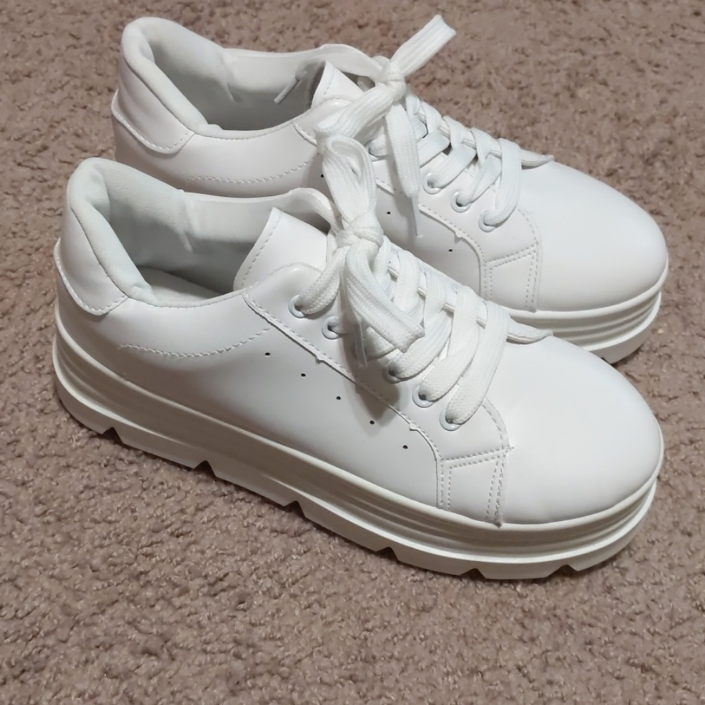 White Platform sneakers